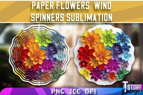 Download Paper Flowers Wind Spinners Sublimation - Premium Resources
