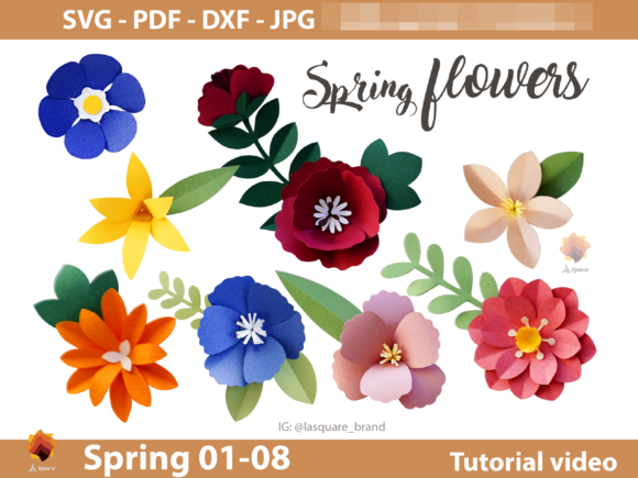 Download 08 Spring Paper Flowers Templates - Premium Bundle